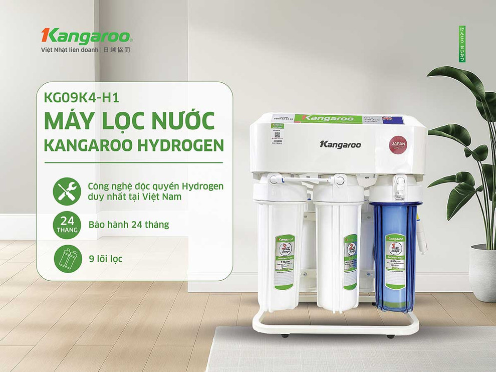 Máy lọc nước Kangaroo Hydrogen để gầm KG09K4-H1 thiết kế gọn nhẹ