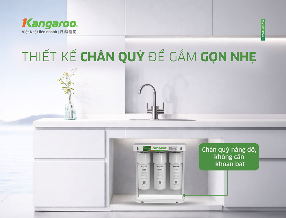 Máy lọc nước RO Hydrogen Kangaroo KG10K8H1 chân quỳ để gầm