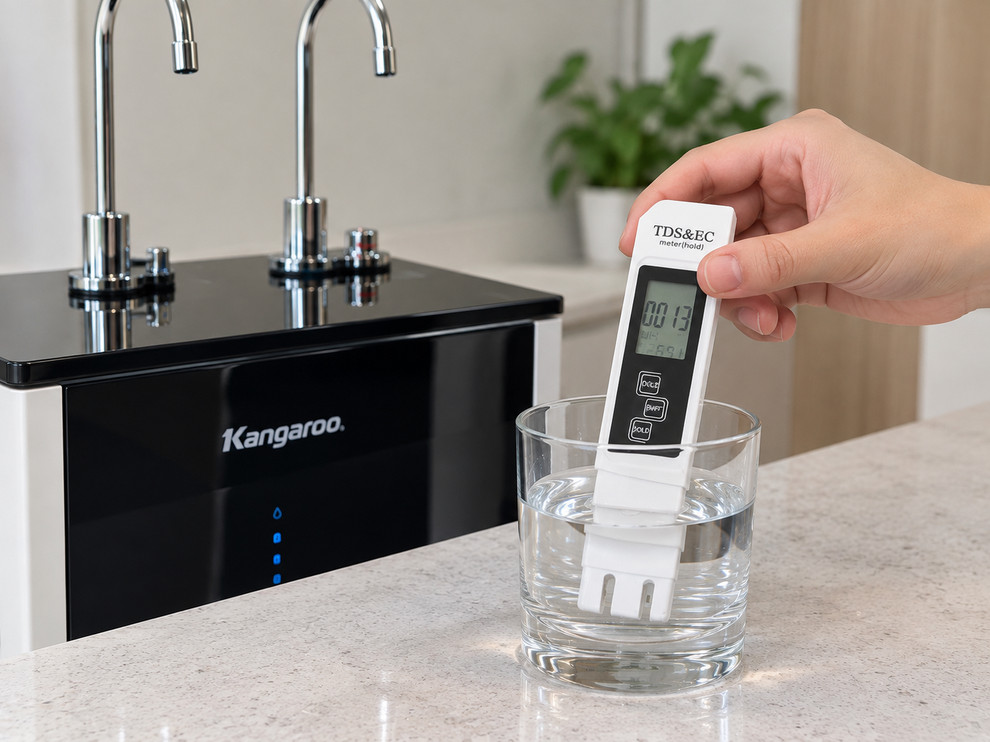 TDS phản ánh tổng lượng chất hòa tan trong nước, đo bằng đơn vị ppm hoặc mg/L