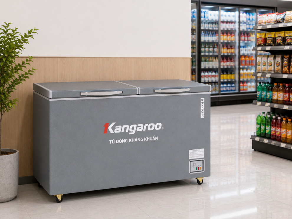 Tủ đông Kangaroo 230L KGFZ290NG2 với lớp sơn chống xước, dễ di chuyển