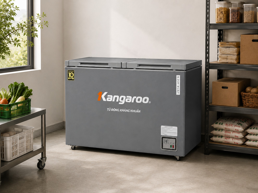 Tủ đông Inverter Kangaroo 286L KGFZC286IK1 tiết kiệm điện nhờ máy nén Inverter