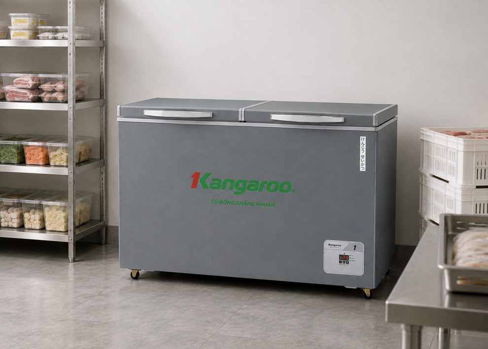 Tủ đông IOT Kangaroo 327L KGFZ388IOT điều khiển, giám sát qua app ONE KANGAROO