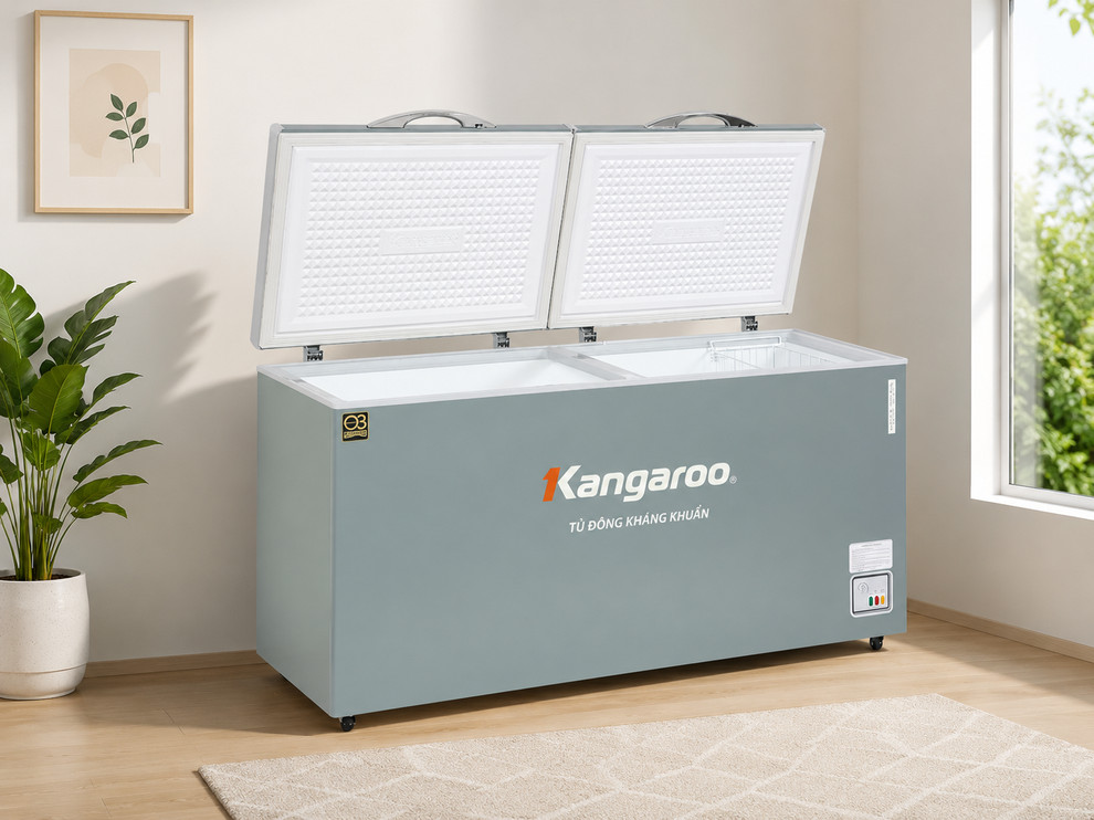 Tủ đông Kangaroo KGFZ560NG1 với dung tích lên đến 500L, khả năng làm lạnh sâu