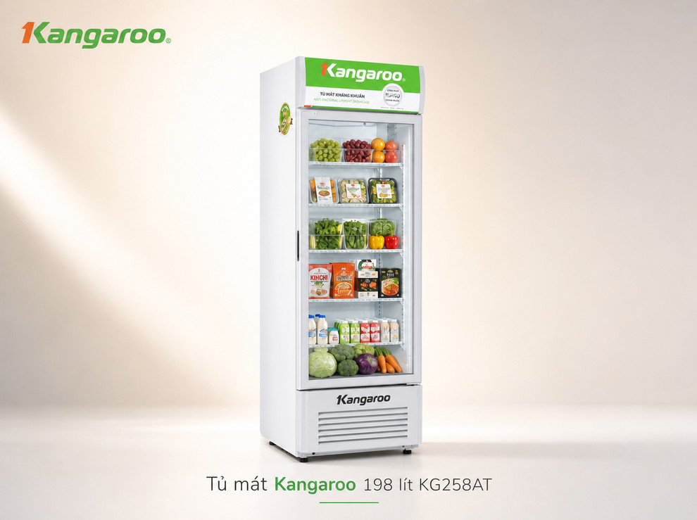 Tủ mát 200L loại nào tốt? - Tủ mát Kangaroo 198L KG258AT phù hợp không gian lắp đặt vừa phải