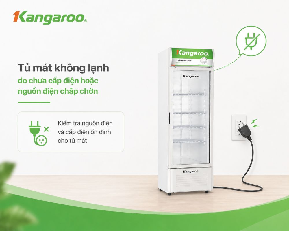 Kiểm tra nguồn điện là bước đầu khi tủ mát không lạnh