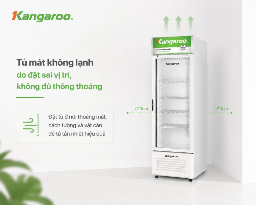 Đặt tủ nơi thoáng giúp dàn nóng tản nhiệt tốt hơn