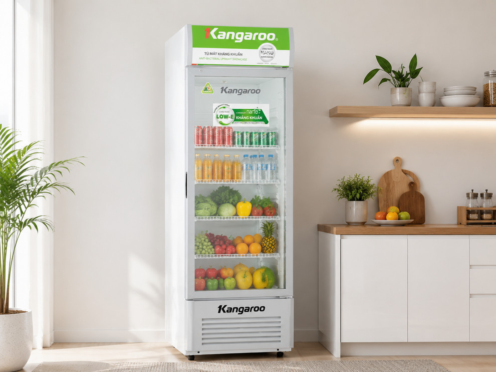 Tủ mát Kangaroo 238L KG298AT với thiết kế nhỏ gọn, dễ quan sát hàng hóa
