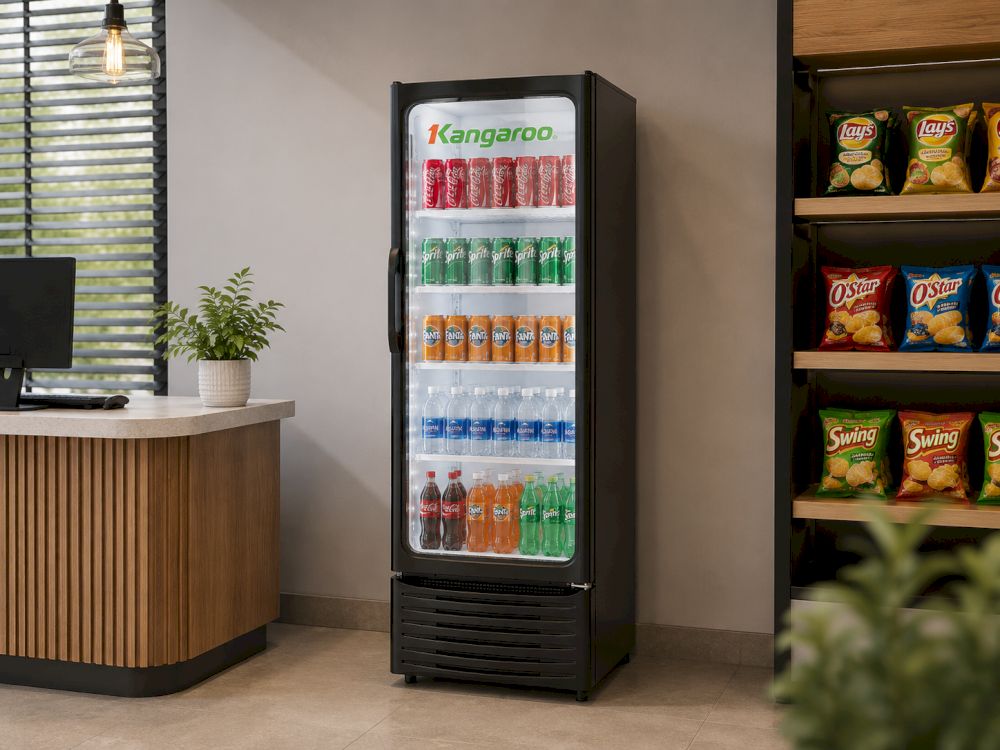 Tủ mát Kangaroo 250 lít KGSC250N1 với kính cường lực 2 lớp hút chân không