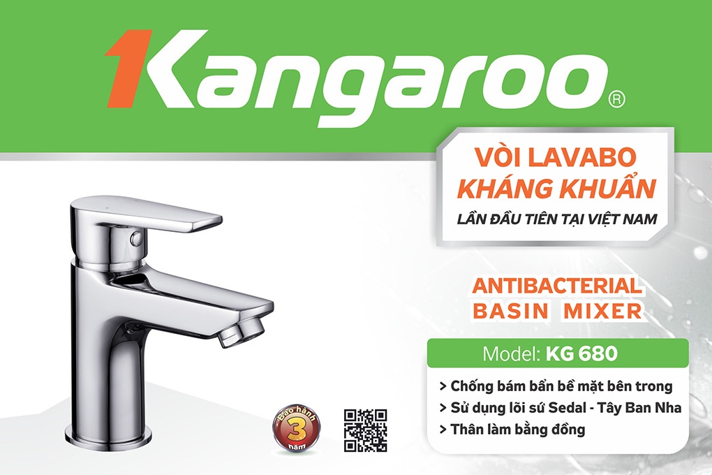 Vòi Lavabo kháng khuẩn Kangaroo KG680